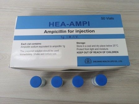 Ampicillin Sodium Powder Injection 1.0g Antibiosis Drugs 3 Years Expiration Date