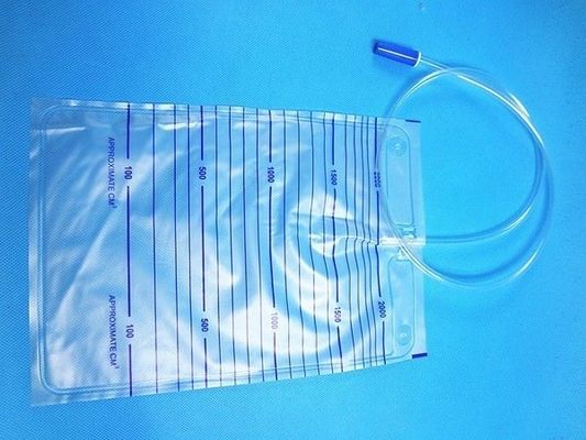 Disposable Medical Products Urine Bag 2000ml with Screw , Pushing , Cross Valve