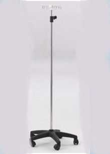 4 Hooks Stainless Steel I.V. Stand With ABS Plastic Base Transfusion