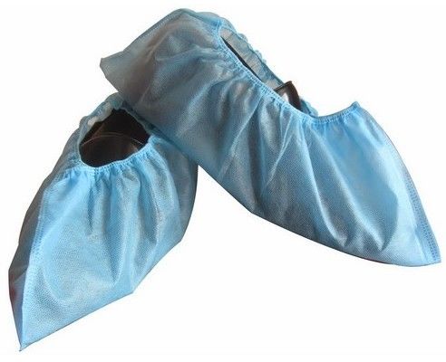 Disposable Non-Woven PP CPE Shoecover Medical Textile Products Non - Skid Shoe Cover