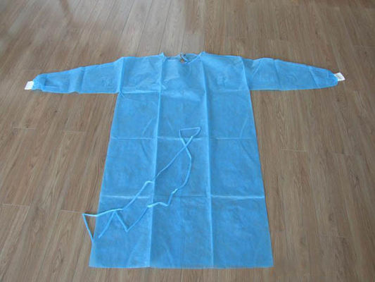 Nonwoven SMS / PP + PE Disposable Medical Gowns / Surgical Isolation Patient Coat  S M L XL