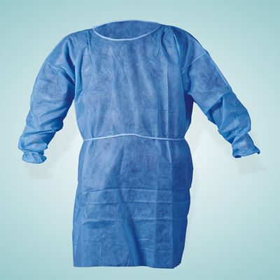 Nonwoven SMS / PP + PE Disposable Medical Gowns / Surgical Isolation Patient Coat  S M L XL