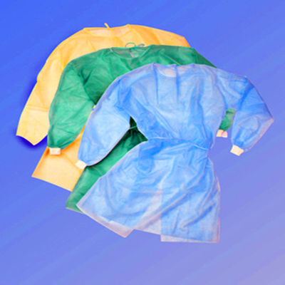 Nonwoven SMS / PP + PE Disposable Medical Gowns / Surgical Isolation Patient Coat  S M L XL