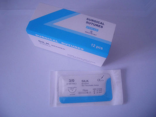 Non Absorbable Sterial Silk Braided Polyester Braided Surgical Suture
