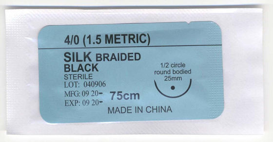 Non Absorbable Sterial Silk Braided Polyester Braided Surgical Suture