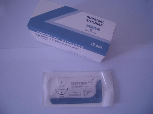 Non Absorbable Monofilament Nylon Polypropylene Surgical Suture Needle 75cm