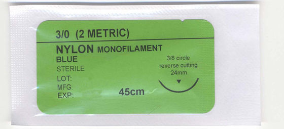 Non Absorbable Monofilament Nylon Polypropylene Surgical Suture Needle 75cm