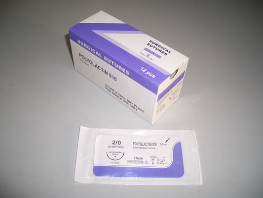 Non - Toxic Medical Surgical Supplies Absorbable Polyglactin 910 PGLA Suture