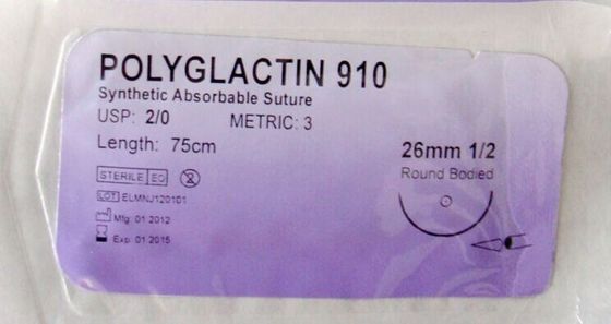 Non - Toxic Medical Surgical Supplies Absorbable Polyglactin 910 PGLA Suture